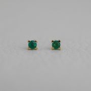 Cercei de aur galben cu smaralde