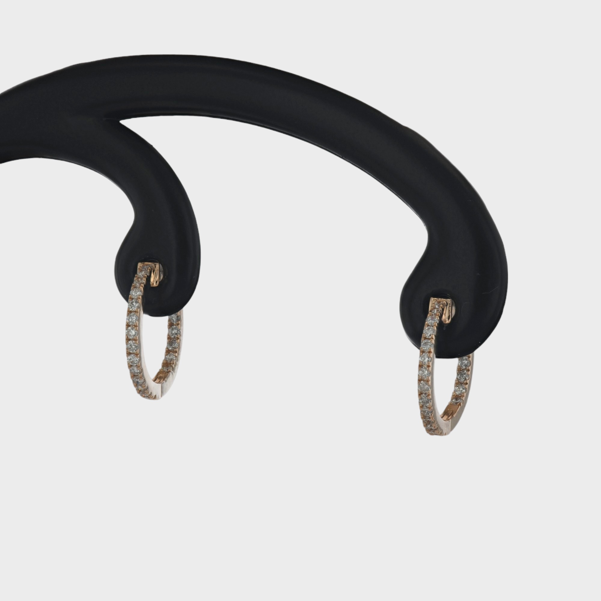 Cercei cu diamante, aur roz 18k