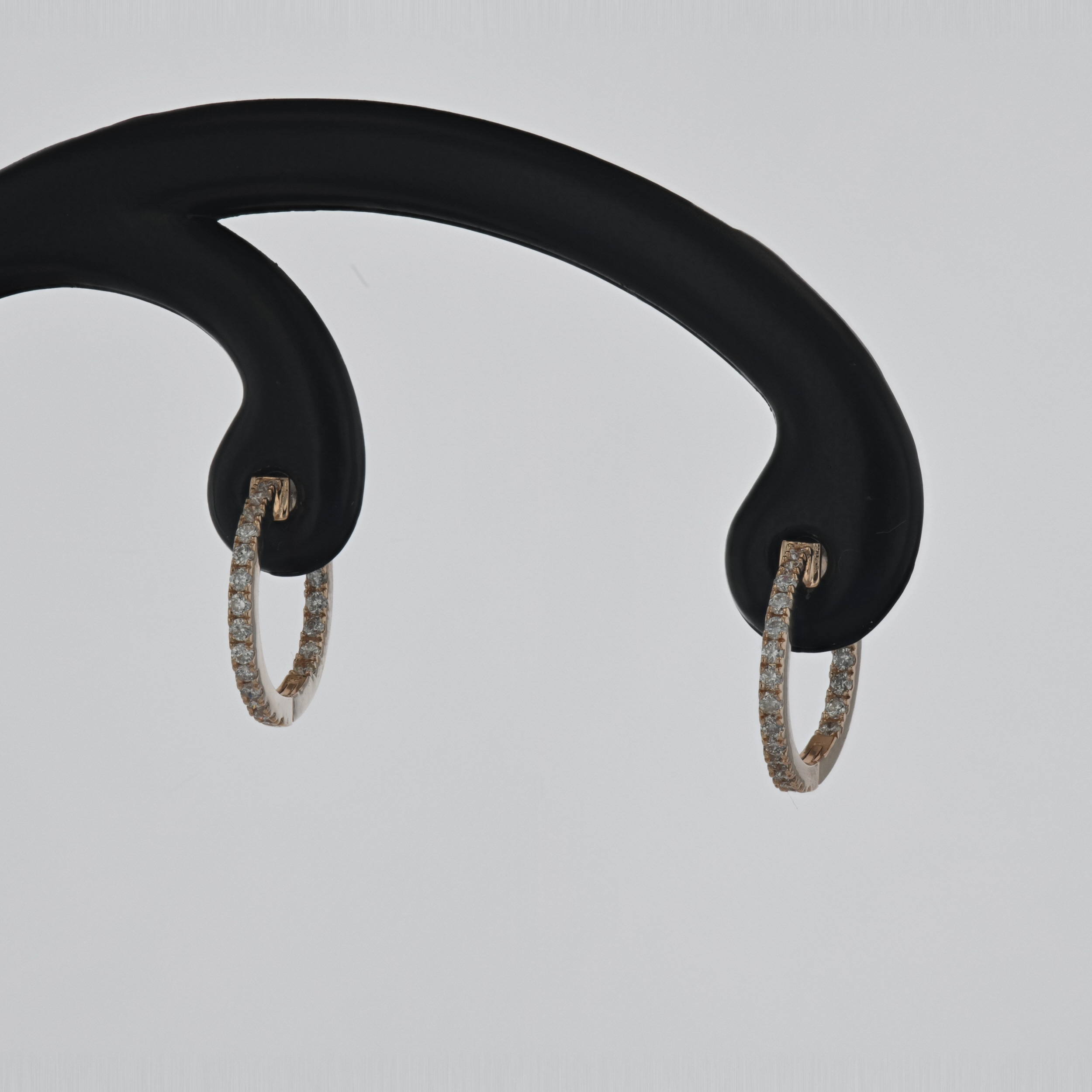 Cercei cu diamante, aur roz 18k