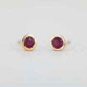 Cercei aur galben 18k cu rubine