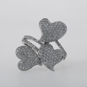 Inel cu diamante din aur alb 18k, 6,83 grame