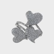 Inel cu diamante din aur alb 18k, 6,83 grame