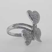 Inel cu diamante din aur alb 18k, 6,83 grame