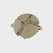 Inel din aur galben cu diamante si cuart