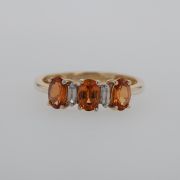 Inel din aur roz cu diamante si citrine 2,21 grame