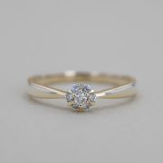 Inel din aur galben 14k cu diamante