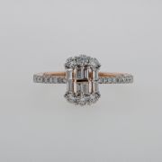 Inel cu diamante, 2,47 grame aur roz 18k