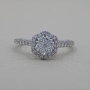 Inel cu diamante din aur alb 18k, 2,89 grame