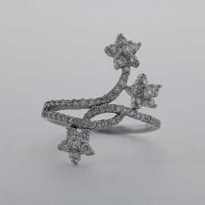 Inel cu diamante din aur alb 18k, 4,23 grame