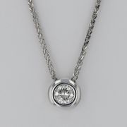 Pandantiv din aur alb cu briliant