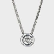 Pandantiv din aur alb cu briliant