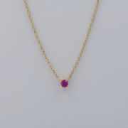 Lant cu pandantiv din aur galben 18k cu rubin