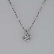 Lant cu pandantiv 2,63 grame aur alb 18k cu diamante