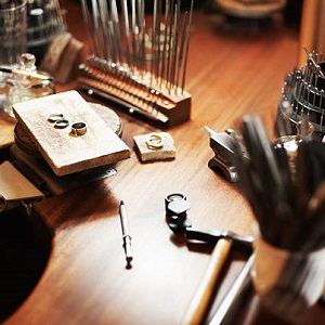 Variety of jeweller's tools in a workshop