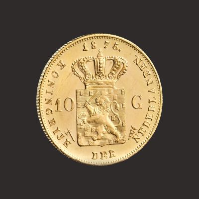 Moneda din aur 10 guldeni olandezi, Willem III