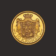 Monede De Aur Coroane Danemarca Christian X Spate P