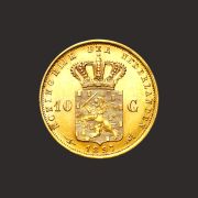 Moneda De Aur Guldeni Olandezi Wilhelmina – Spate P