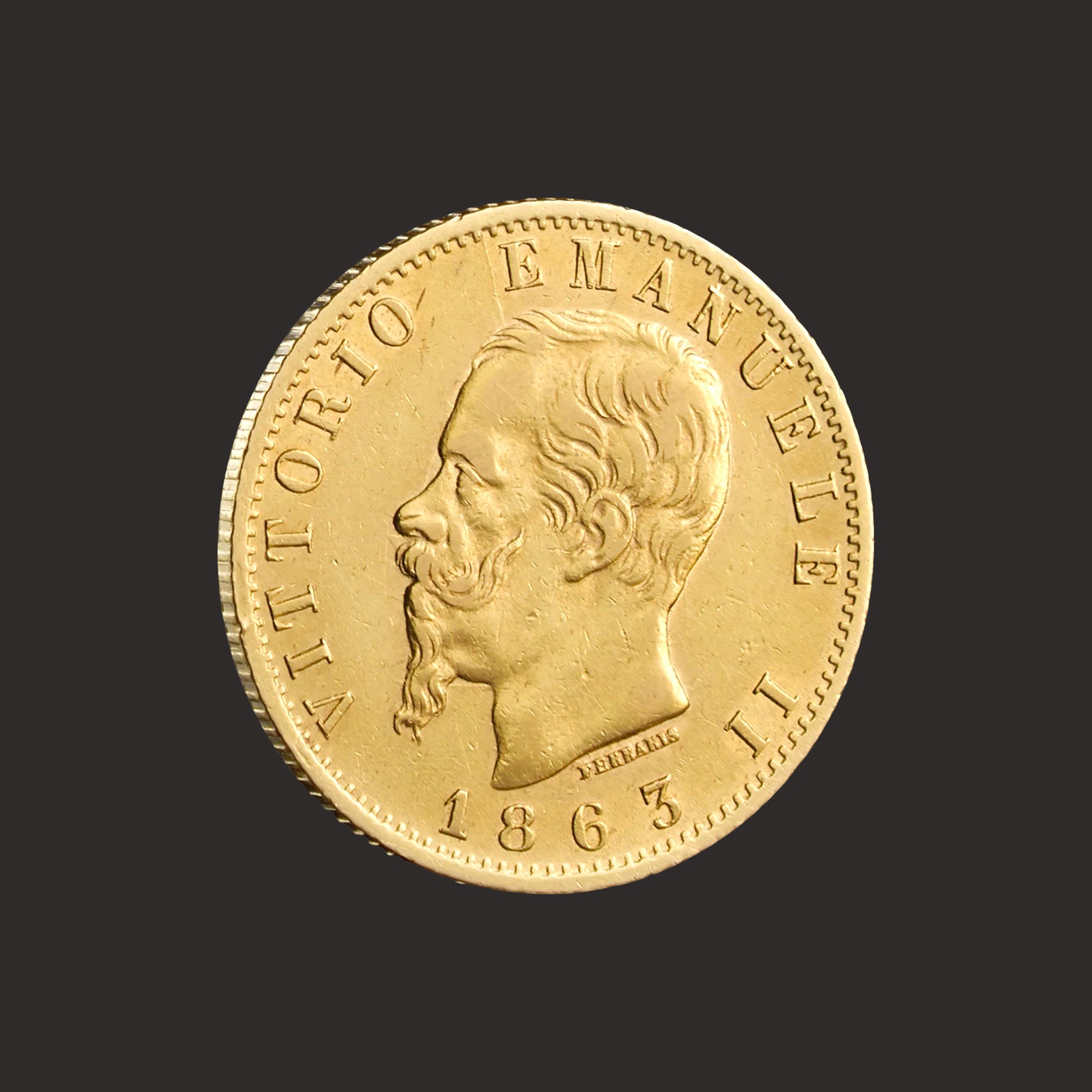 Moneda aur 20 lire italiene Vittorio Emanuele II-PRECOMANDA