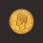 Moneda  aur 20 lire italiene Carlo Albertus-PRECOMANDA