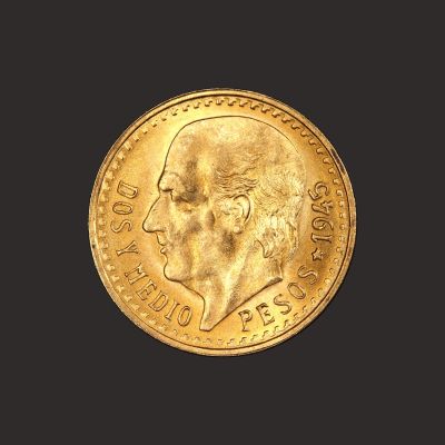 Moneda aur 2 ½ pesos Mexic(1918,1945)