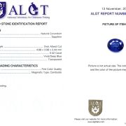 Safir 0,42 Ct., Neincalzit, Magmatic, Cambodia, Fine Color Quality, ALGT Antwerp Sku C