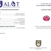 Safir 0,56 Ct., Sri Lanka(Ceylon), ALGT Antwerp Sku C