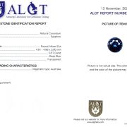 Safir 0,57 Ct., Magmatic, Australia, Certificare ALGT Antwerp Sku C