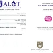 Safir 0,79 Ct., Vietnam, Certificare ALGT Antwerp Sku C