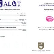 Safir 0,96 Ct., Vietnam, Fine Color Quality, ALGT Antwerp Sku C