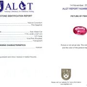 Safir 1,07 Ct., Vietnam, Certificare ALGT Antwerp Sku C