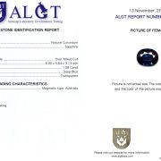 Safir 1,08 Ct., Magmatic, Australia, Neincalzit, Certificare ALGT Antwerp Sku C