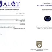 Safir 1,37 Ct., Magmatic, Australia, Neincalzit, Certificare ALGT Antwerp Sku C
