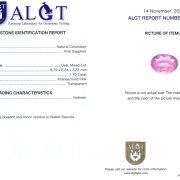 Safir 1,70 Ct., Vietnam, Certificare ALGT Antwerp Sku C