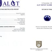 Safir Royal Blue 0,33 Ct., Neincalzit, Magmatic, Cambodia, Extra Fine Color Quality, ALGT Antwerp Sku C