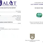 Smarald 0,84 Ct., Zambia, ALGT Antwerp Sku C
