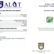 Smarald 1,82 Ct., Zambia, ALGT Antwerp Sku C