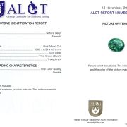 Smarald 3,81 Ct., Fine Color Quality, Zambia, ALGT Antwerp Sku C