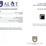 Verdelit 0,61 Ct., Certificare ALGT Antwerp Sku C