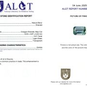 Smarald 0,41 Ct., Zambia, Certificare ALGT Antwerp Sku C