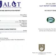 Smarald 0,49 Ct., Zambia, Certificare ALGT Antwerp Sku C