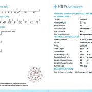 Diamant natural 0,11 ct., F, VS2, certificare HRD Antwerp