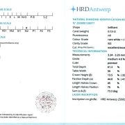 Diamant natural 0,13 ct., F, SI2, certificare HRD Antwerp