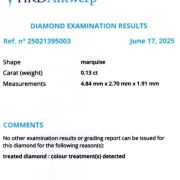 Diamant natural 0,13 ct., Fancy greenish yellow, HRD Antwerp