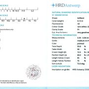 Diamant natural 0,13 ct., G, P1, certificare HRD Antwerp