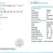 Diamant natural 0,14 ct., G, VS2, certificare HRD Antwerp