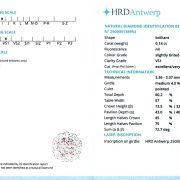 Diamant natural 0,14 ct., I, VS1, certificare HRD Antwerp