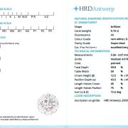 Diamant natural 0,16 ct., G, LC, certificare HRD Antwerp
