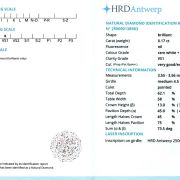 Diamant natural 0,17 ct., F, VS1, certificare HRD Antwerp