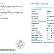Diamant natural 0,17 ct., G, SI1, certificare HRD Antwerp