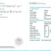 Diamant natural 0,17 ct., G, SI1, certificare HRD Antwerp